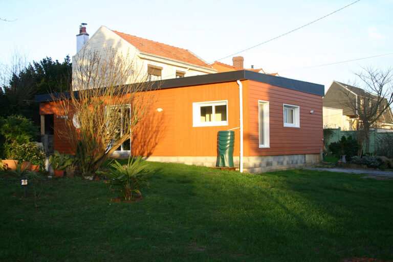 Agrandissement extension ossature bois bardage Montivilliers Le Havre entreprise Fleury